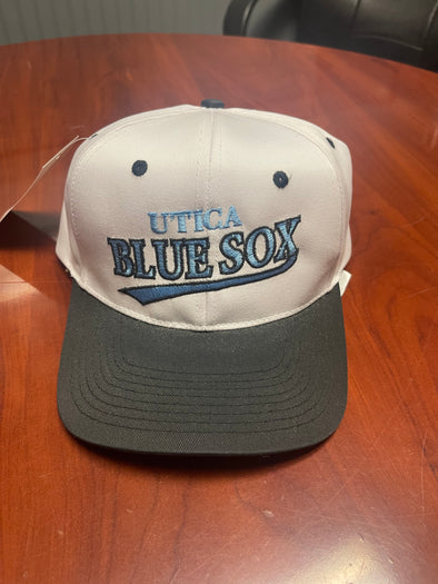 Utica Blue Sox White Adjustable Cap